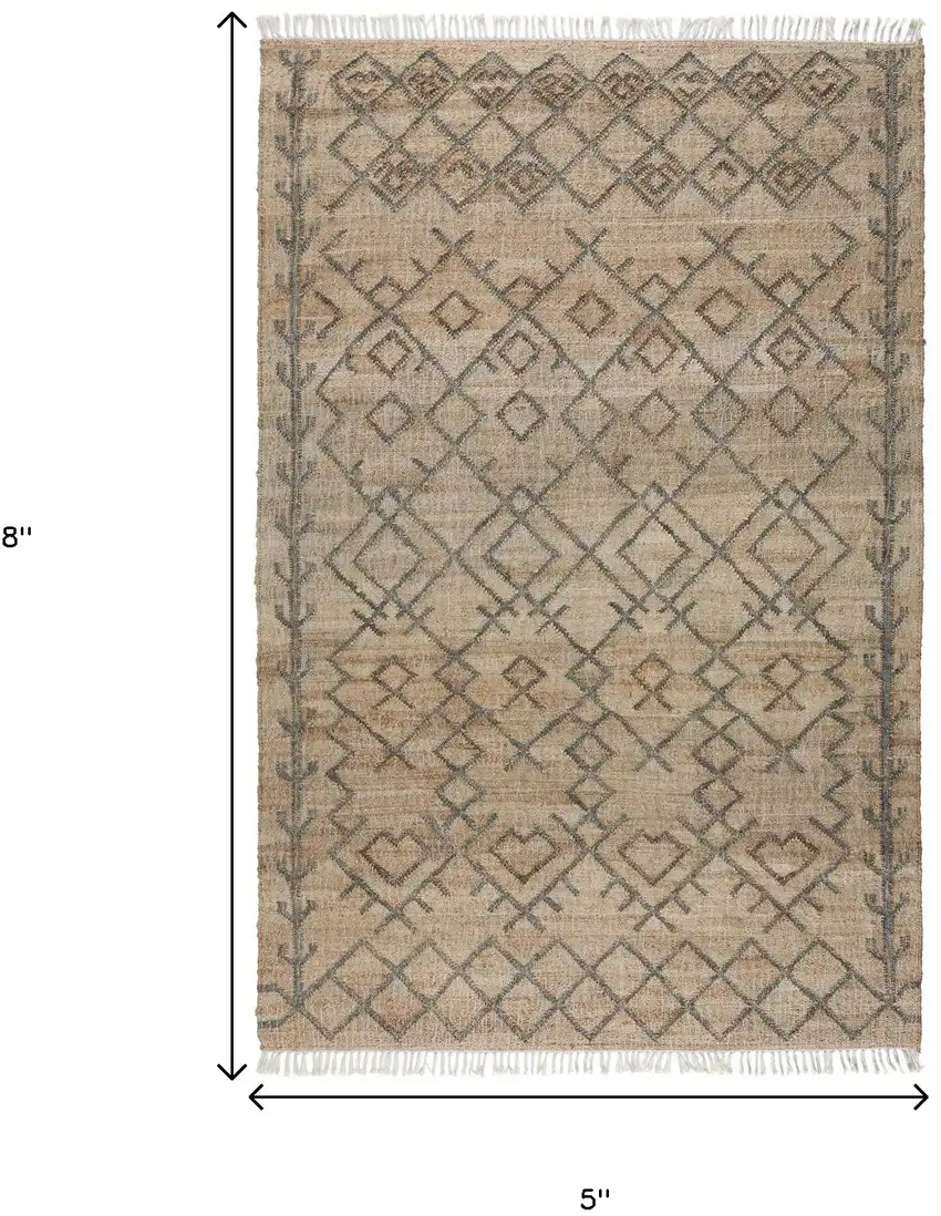 Gray Moroccan Hand Woven Area Rug Photo 5