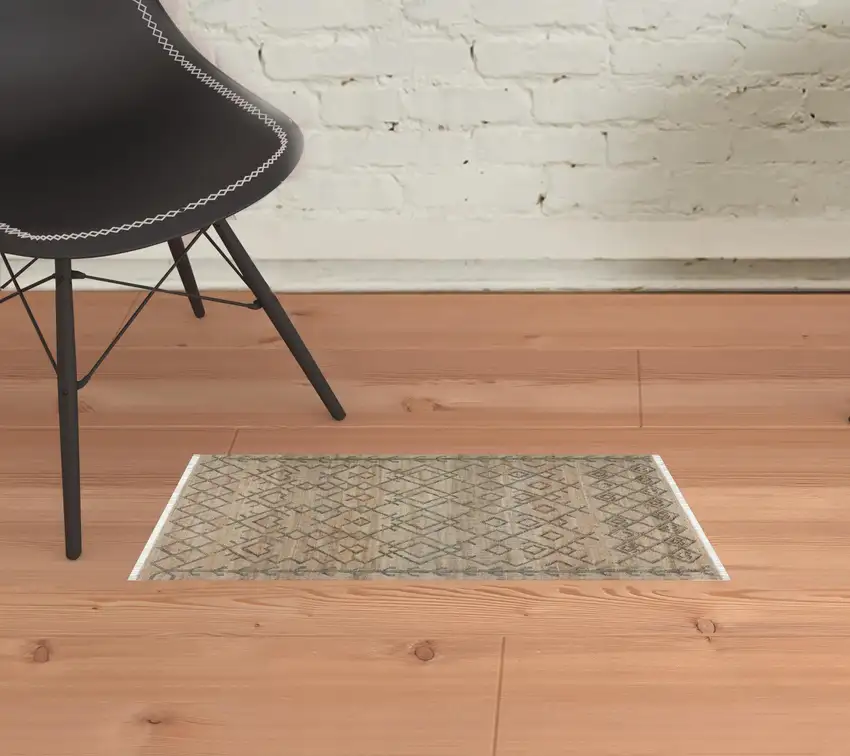 Gray Moroccan Hand Woven Area Rug Photo 2