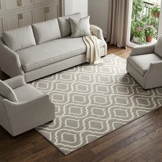 Gray Moroccan Power Loom Area Rug Photo 1