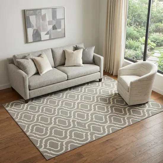 Gray Moroccan Power Loom Area Rug Photo 1