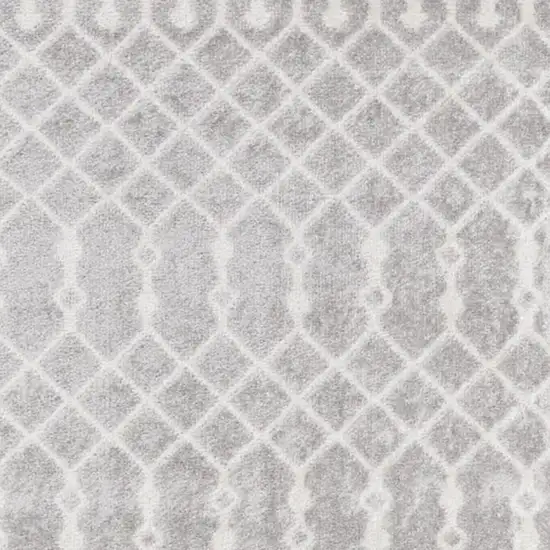 8' Gray And Ivory Moroccan Runner Rug Photo 3