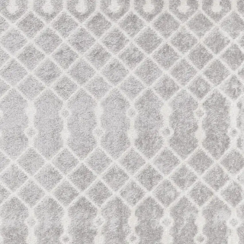 8' Gray And Ivory Moroccan Runner Rug Photo 3