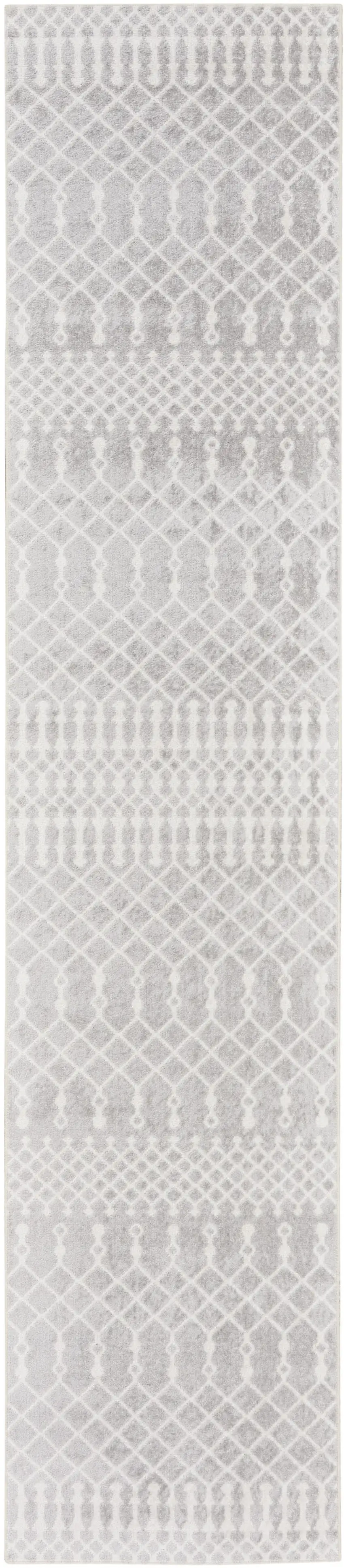 Gray Moroccan Power Loom Runner Rug Photo 3