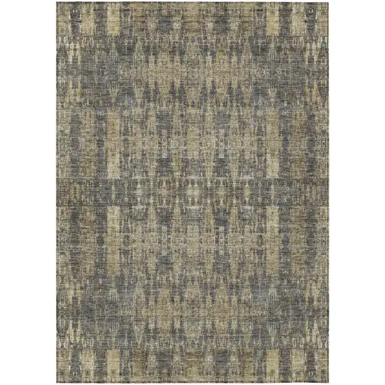 Gray Moroccan Washable Non Skid Indoor Outdoor Area Rug Photo 2