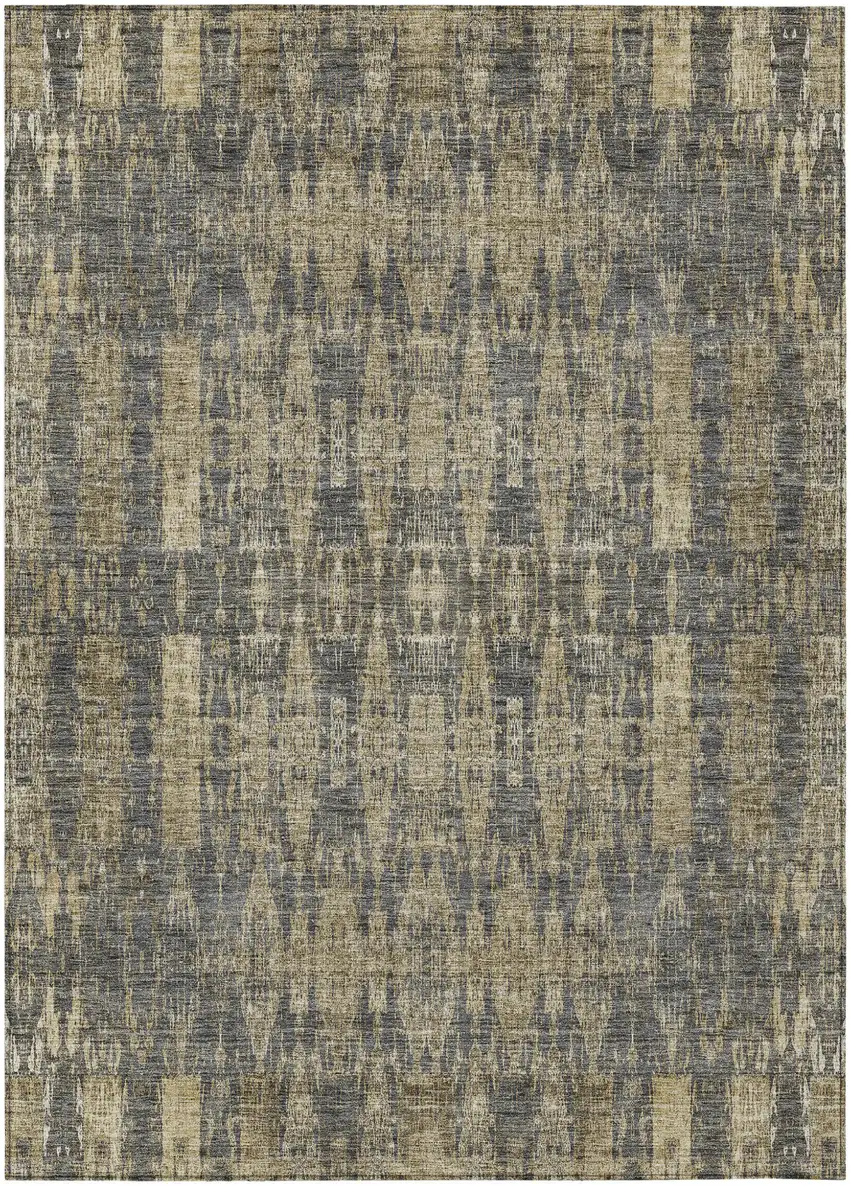 Gray Moroccan Washable Non Skid Indoor Outdoor Area Rug Photo 2