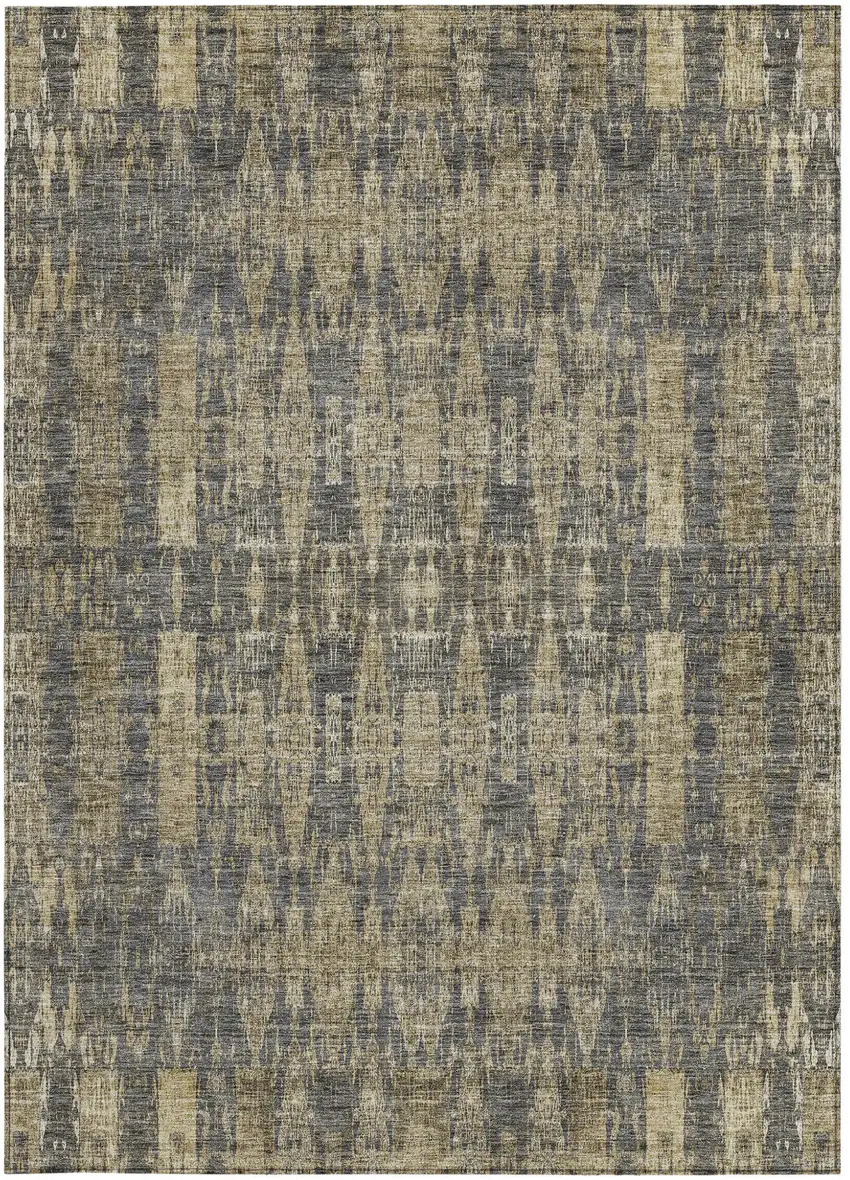 Gray Moroccan Washable Non Skid Indoor Outdoor Area Rug Photo 6