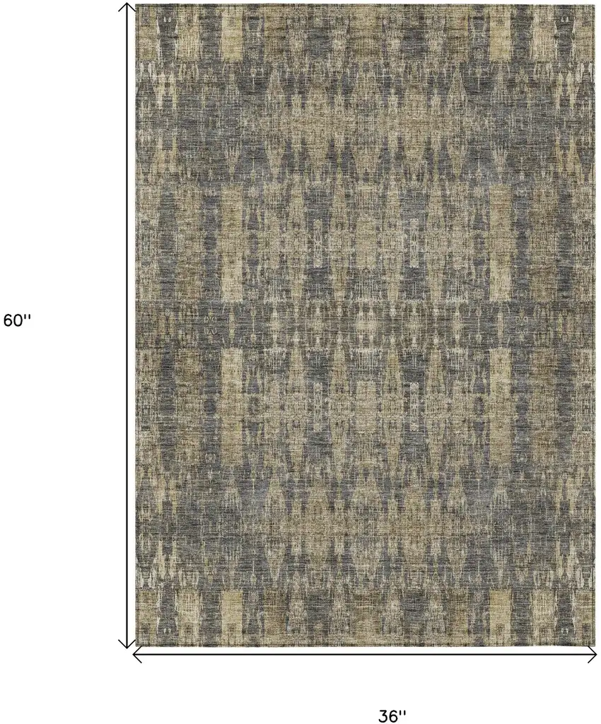 Gray Moroccan Washable Non Skid Indoor Outdoor Area Rug Photo 3