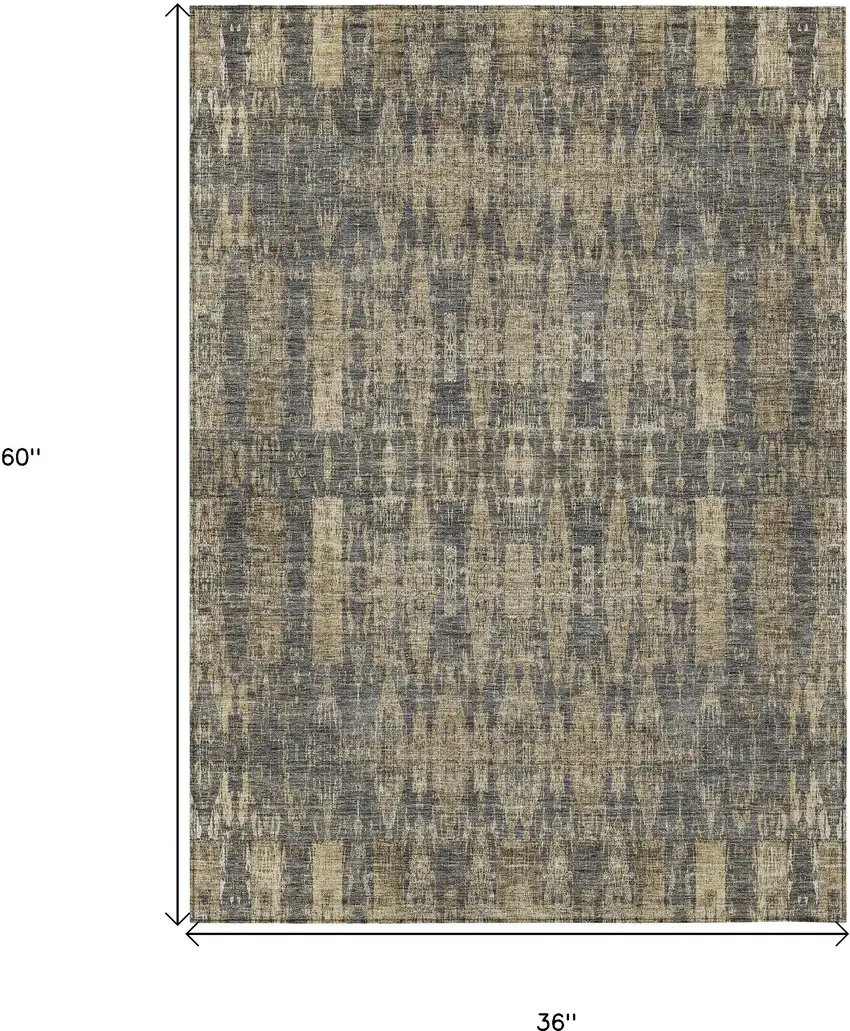 Gray Moroccan Washable Non Skid Indoor Outdoor Area Rug Photo 3