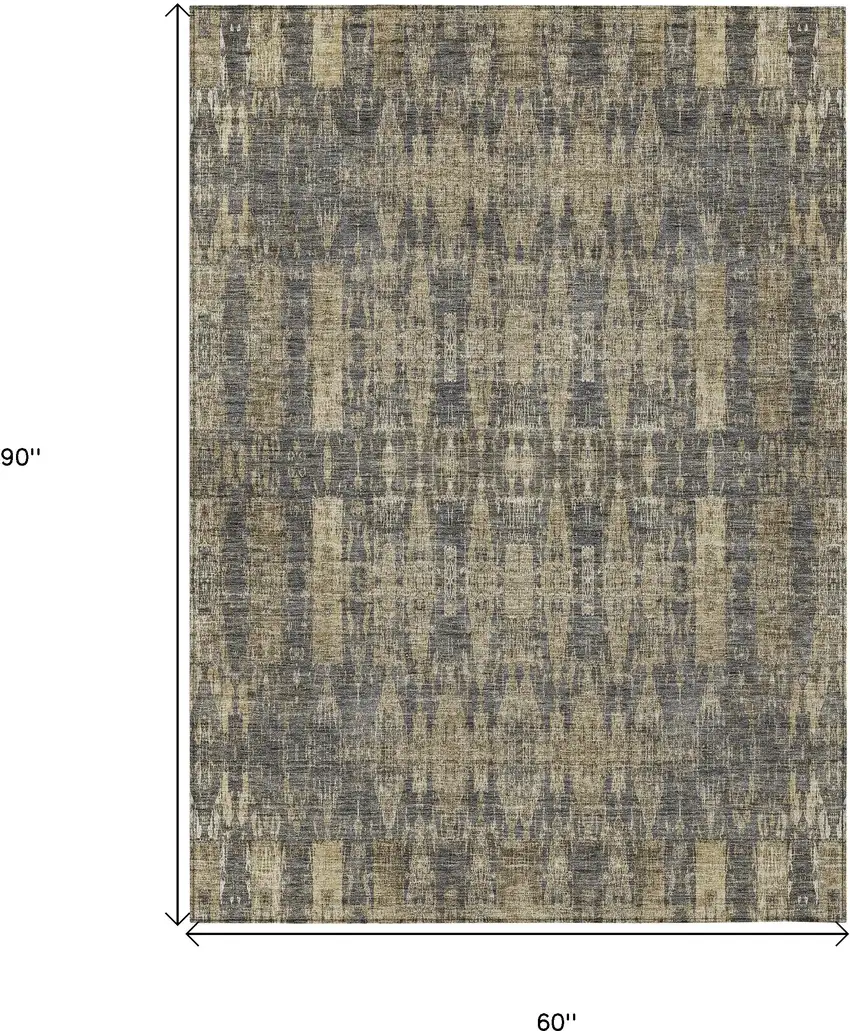 Gray Moroccan Washable Non Skid Indoor Outdoor Area Rug Photo 3