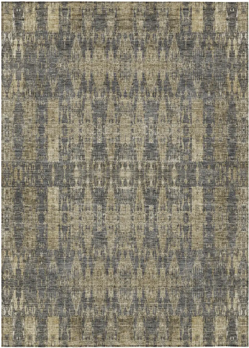 Gray Moroccan Washable Non Skid Indoor Outdoor Area Rug Photo 2