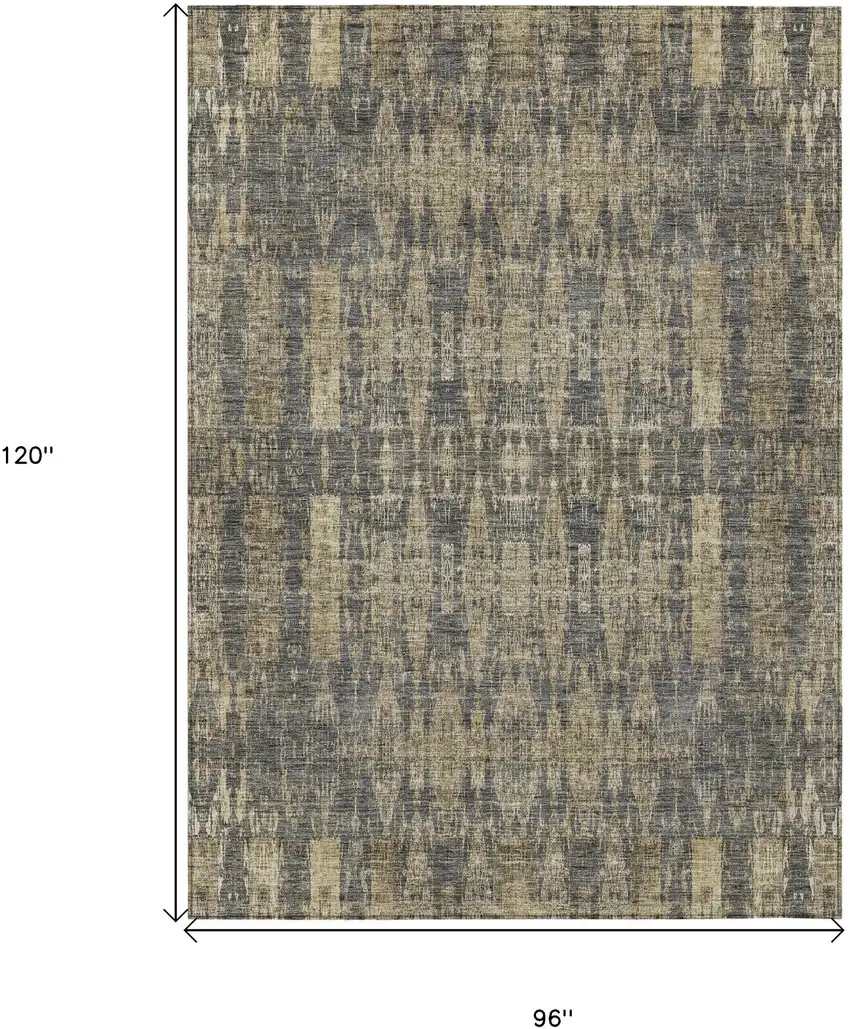 Gray Moroccan Washable Non Skid Indoor Outdoor Area Rug Photo 3