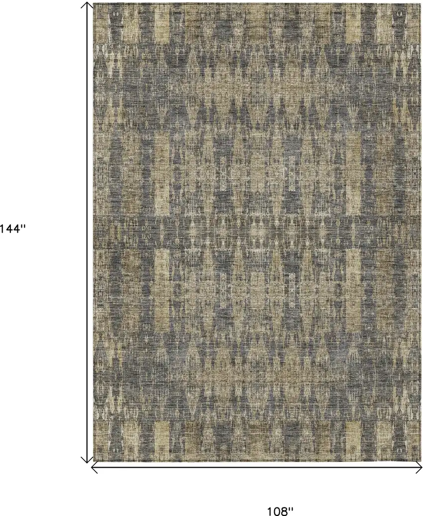Gray Moroccan Washable Non Skid Indoor Outdoor Area Rug Photo 3