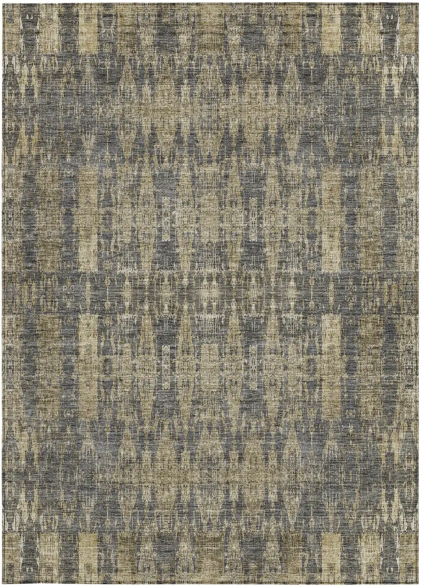 Gray Moroccan Washable Non Skid Indoor Outdoor Area Rug Photo 6