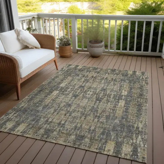 Gray Taupe And Beige Moroccan Washable Indoor Outdoor Area Rug Photo 9