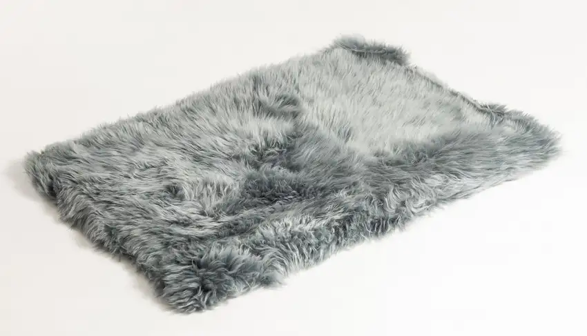 Gray Natural Rectangular Sheepskin Area Rug Photo 2