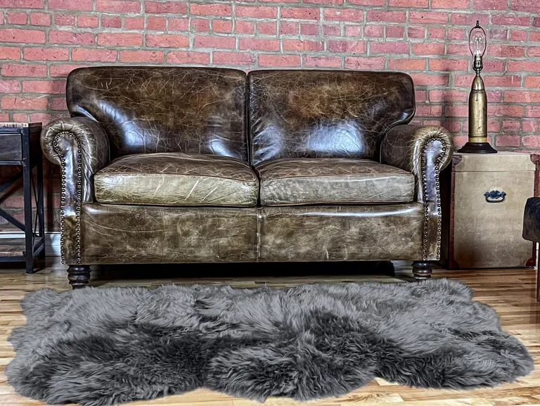 Gray Natural Sheepskin Area Rug Photo 3