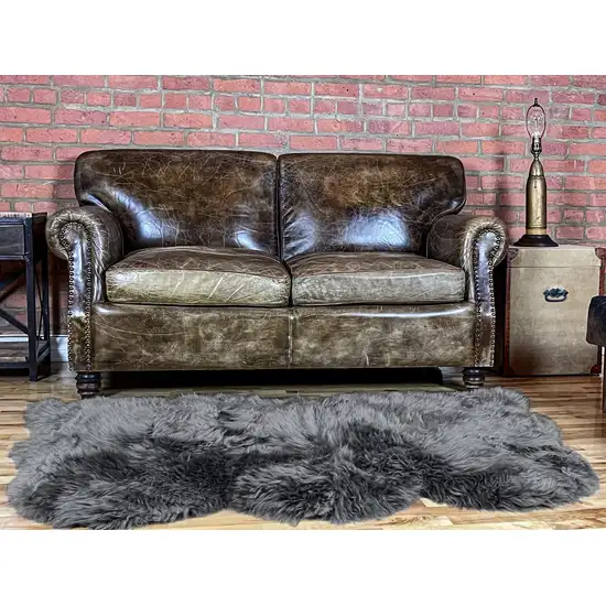 Gray Natural Sheepskin Area Rug Photo 3