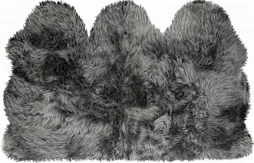 Gray Natural Sheepskin Area Rug Photo 1