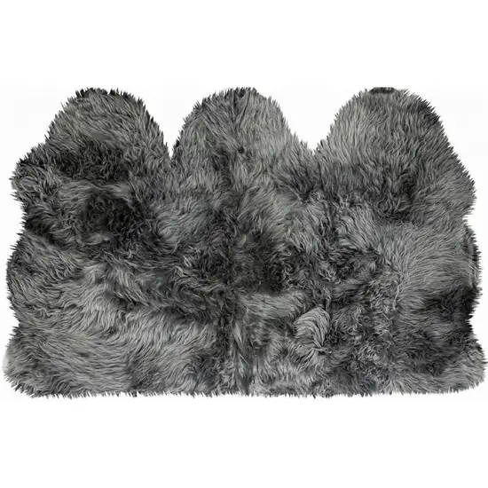 Gray Natural Sheepskin Area Rug Photo 1