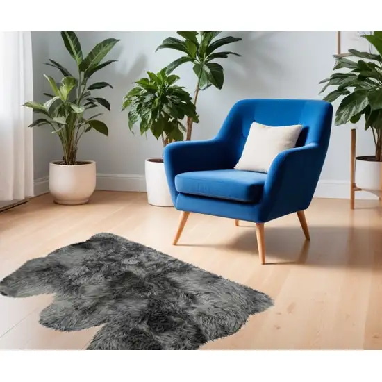 Gray Natural Sheepskin Area Rug Photo 1