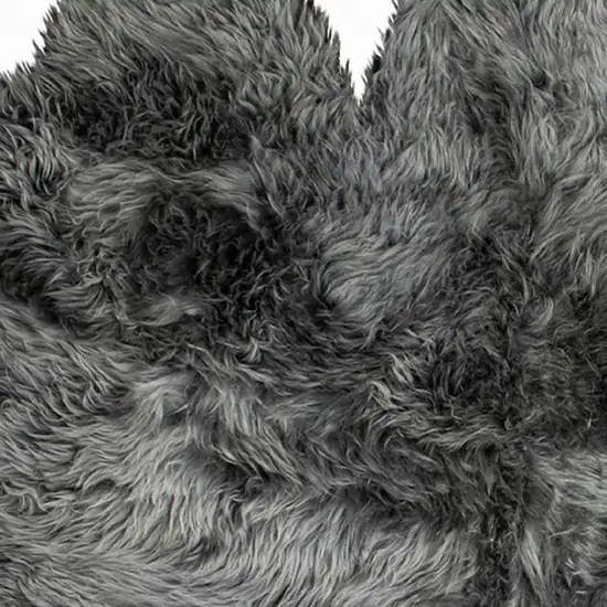 Gray Natural Sheepskin Area Rug Photo 5