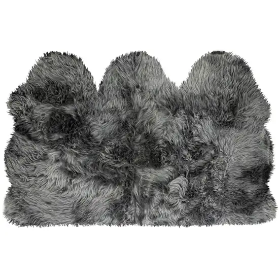 Gray Natural Sheepskin Area Rug Photo 2