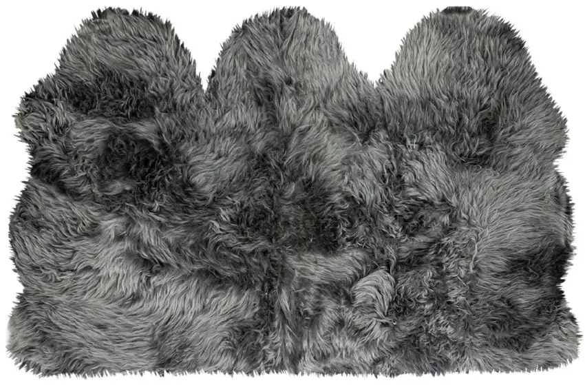 Gray Natural Sheepskin Area Rug Photo 2