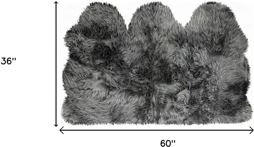 Gray Natural Sheepskin Area Rug Photo 7