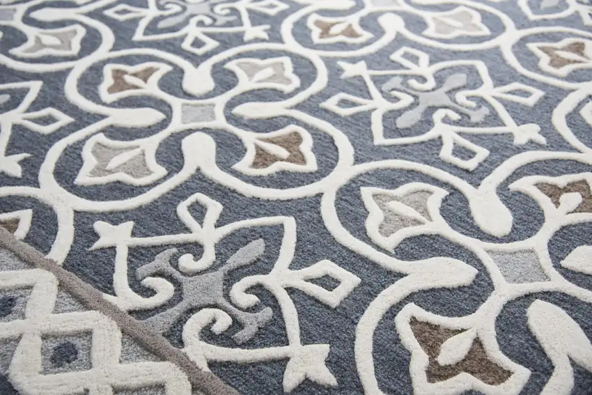Gray Natural Taupe And Brown Wool Moroccan Hand Tufted Area Rug Photo 3