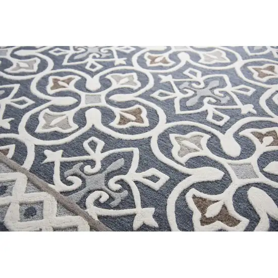 Gray Natural Taupe And Brown Wool Moroccan Hand Tufted Area Rug Photo 3