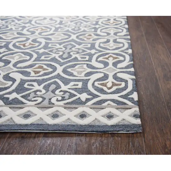 Gray Natural Taupe And Brown Wool Moroccan Hand Tufted Area Rug Photo 2