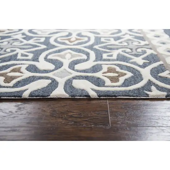 Gray Natural Taupe And Brown Wool Moroccan Hand Tufted Area Rug Photo 5