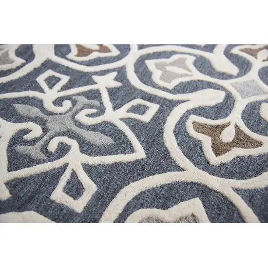 Gray Natural Taupe And Brown Wool Moroccan Hand Tufted Area Rug Photo 4