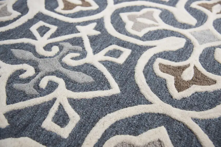 Gray Natural Taupe And Brown Wool Moroccan Hand Tufted Area Rug Photo 4