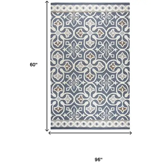 Gray Natural Taupe And Brown Wool Moroccan Hand Tufted Area Rug Photo 6