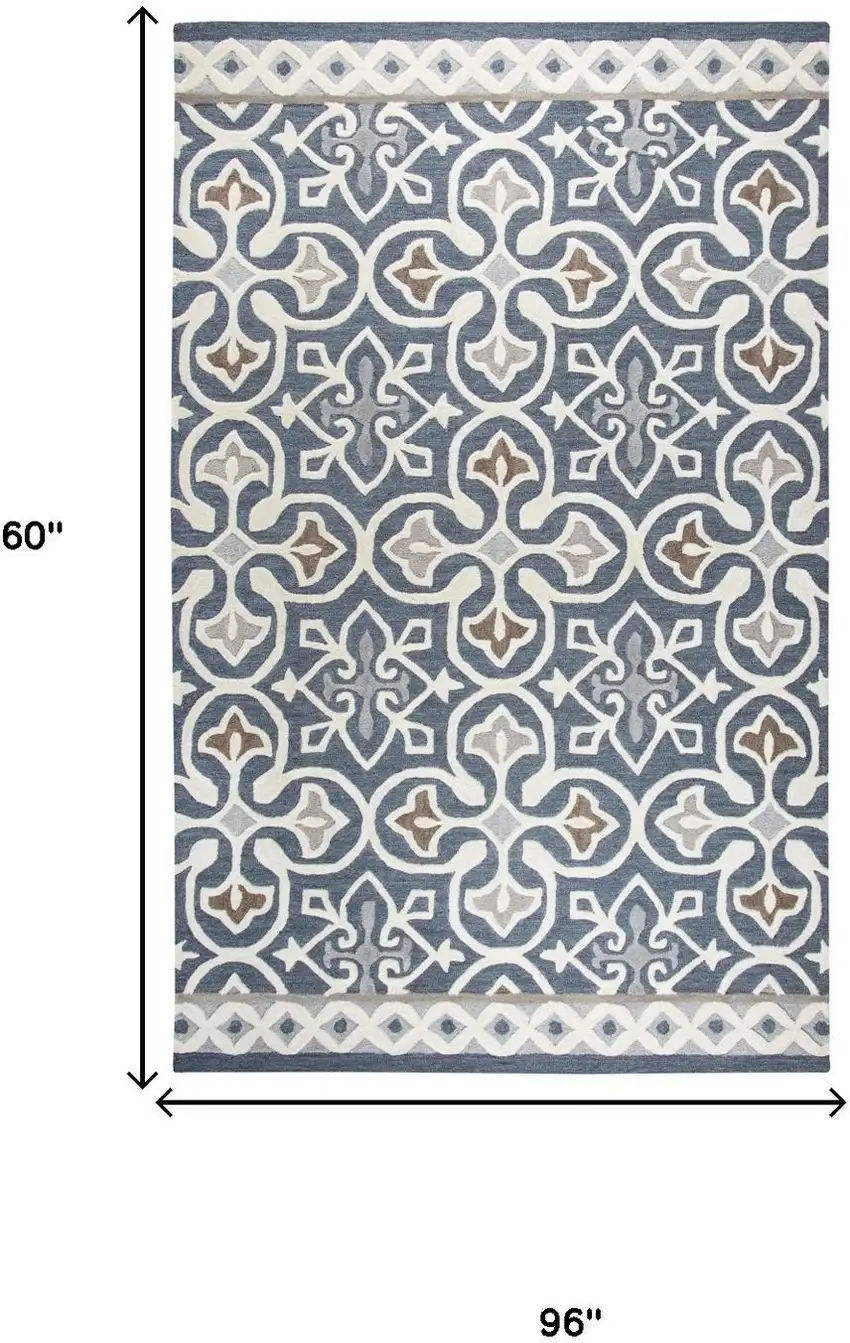 Gray Natural Taupe And Brown Wool Moroccan Hand Tufted Area Rug Photo 6