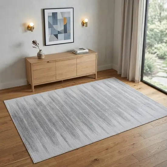 Gray Ombre Distressed Non Skid Area Rug Photo 1