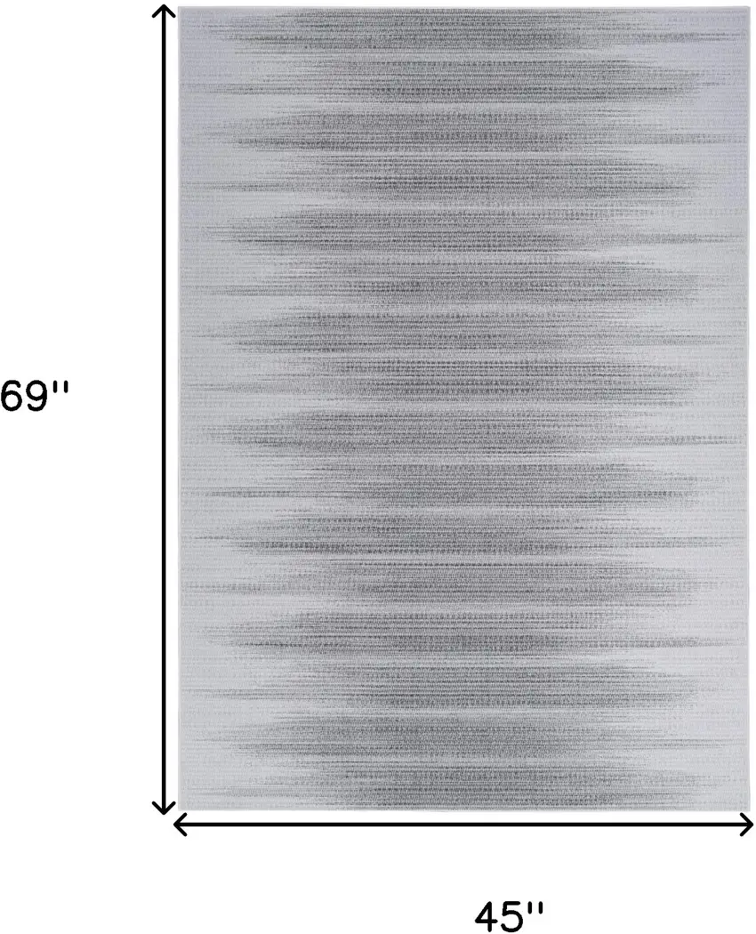 Gray Ombre Distressed Non Skid Area Rug Photo 3