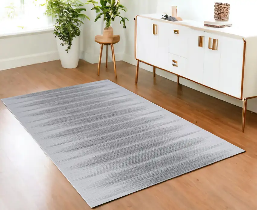 Gray Ombre Distressed Non Skid Area Rug Photo 1
