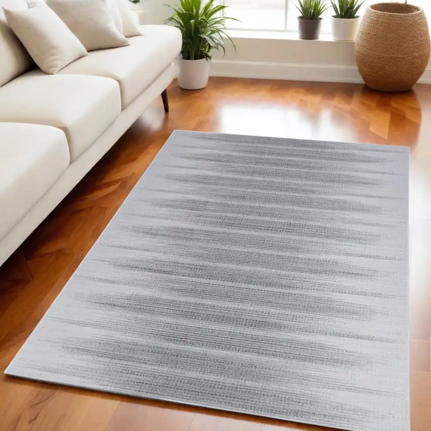 Gray Ombre Distressed Non Skid Area Rug Photo 1