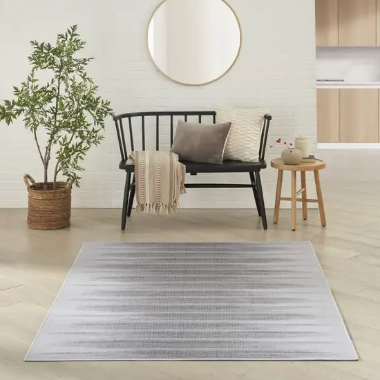 Gray Ombre Distressed Non Skid Area Rug Photo 6