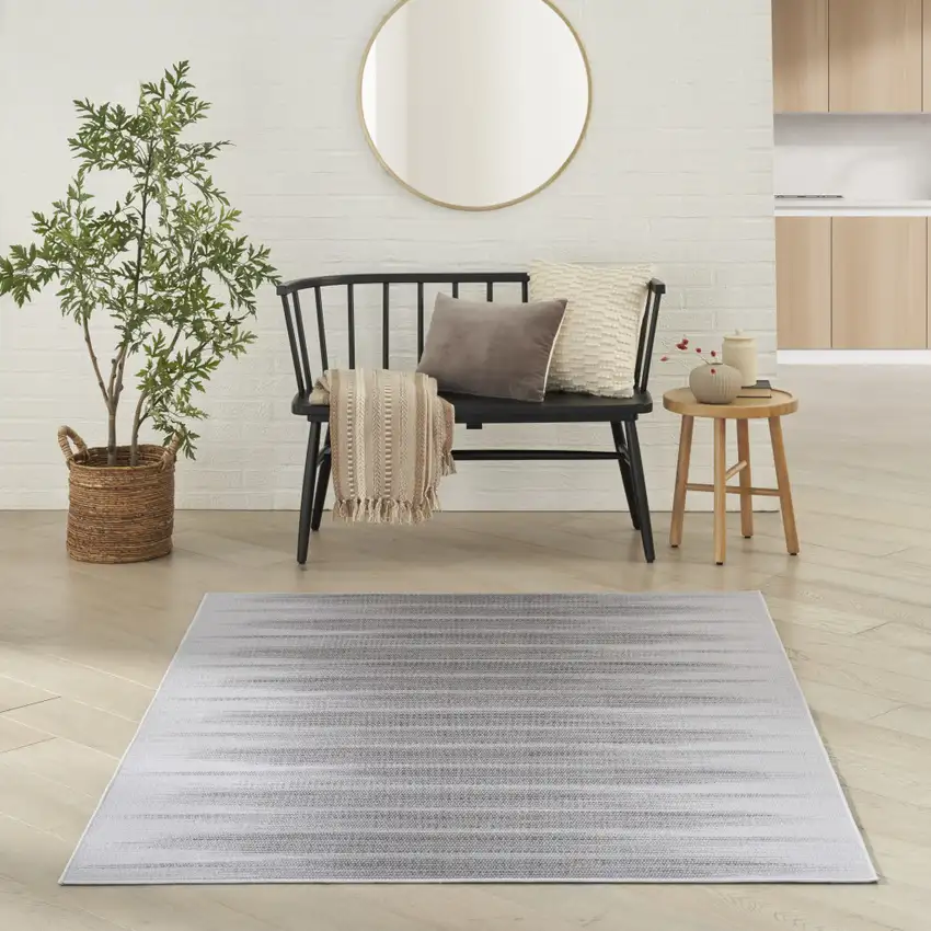 Gray Ombre Distressed Non Skid Area Rug Photo 6