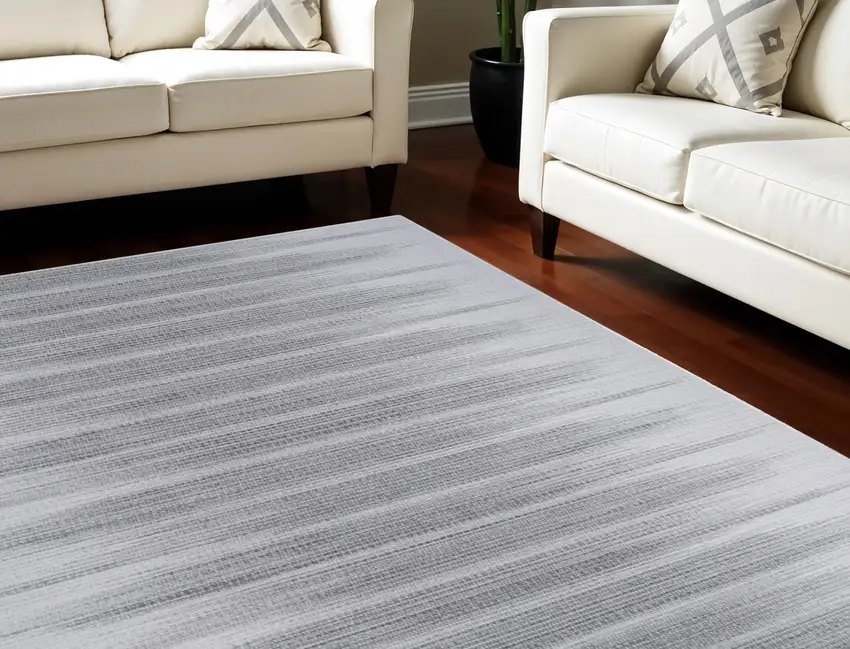Gray Ombre Distressed Non Skid Area Rug Photo 1