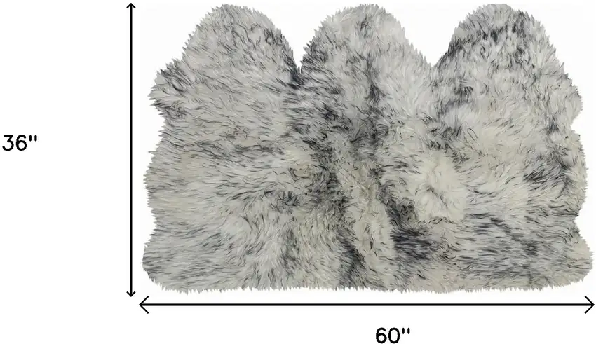 Gray Ombre Natural Sheepskin Area Rug Photo 5