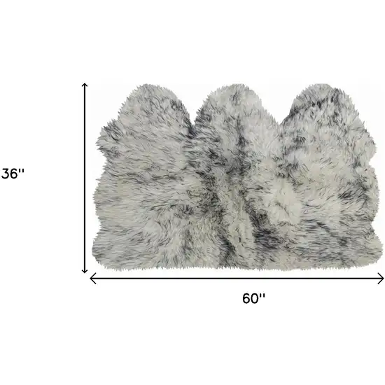 Gray Ombre Natural Sheepskin Area Rug Photo 5
