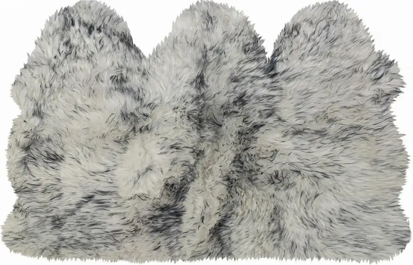 Gray Ombre Natural Sheepskin Area Rug Photo 4