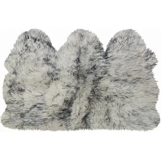 Gray Ombre Natural Sheepskin Area Rug Photo 4
