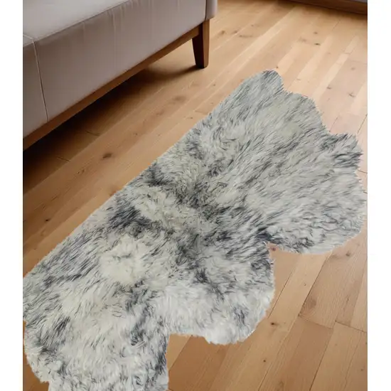 Gray Ombre Natural Sheepskin Area Rug Photo 1