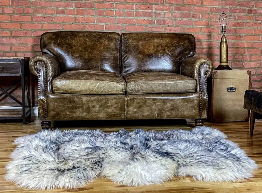 Gray Ombre Natural Sheepskin Area Rug Photo 2