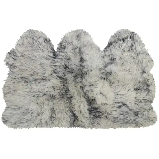 Gray Ombre Natural Sheepskin Area Rug Photo 2
